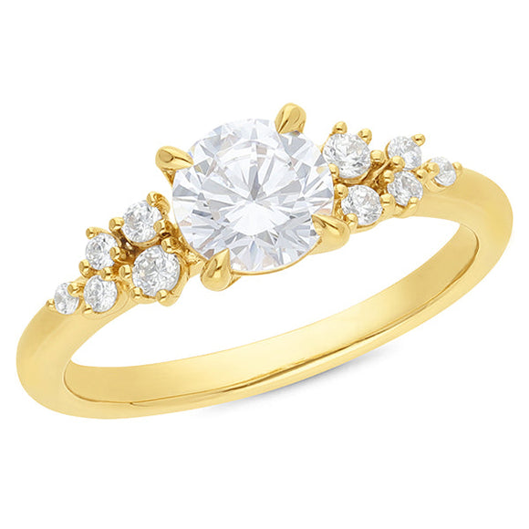 1.38ct Round Brilliant Cut Lab Grown Diamond Engagement Ring 18ct Yellow Gold