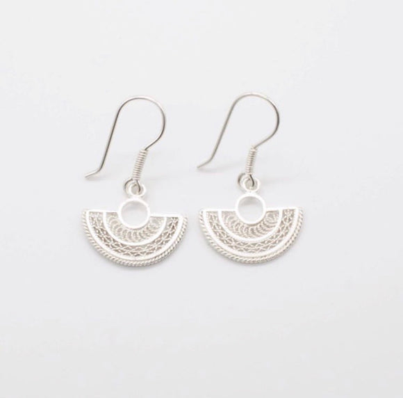 Gaviota Colombian Silver 'Valledupar' Hook  Earrings